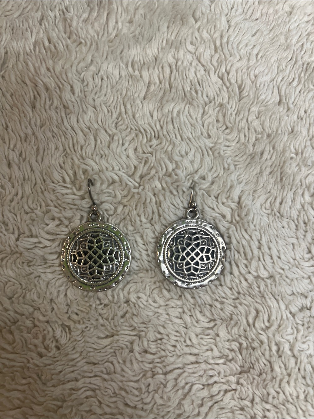Silver Filigree Round Drop Earrings - Women's Jewelry